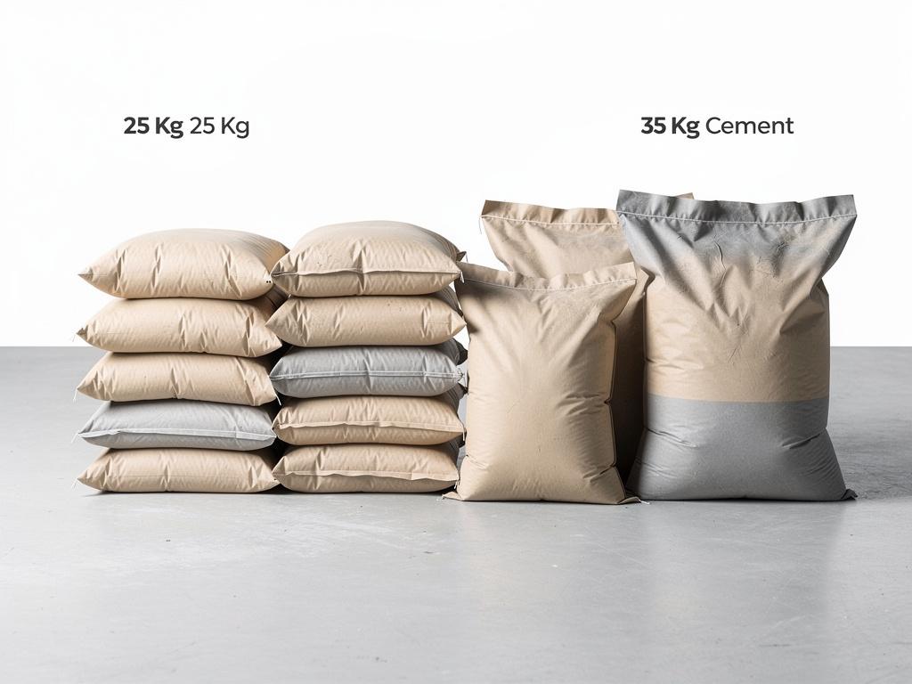 Comparaison sacs de béton 25 kg et 35 kg