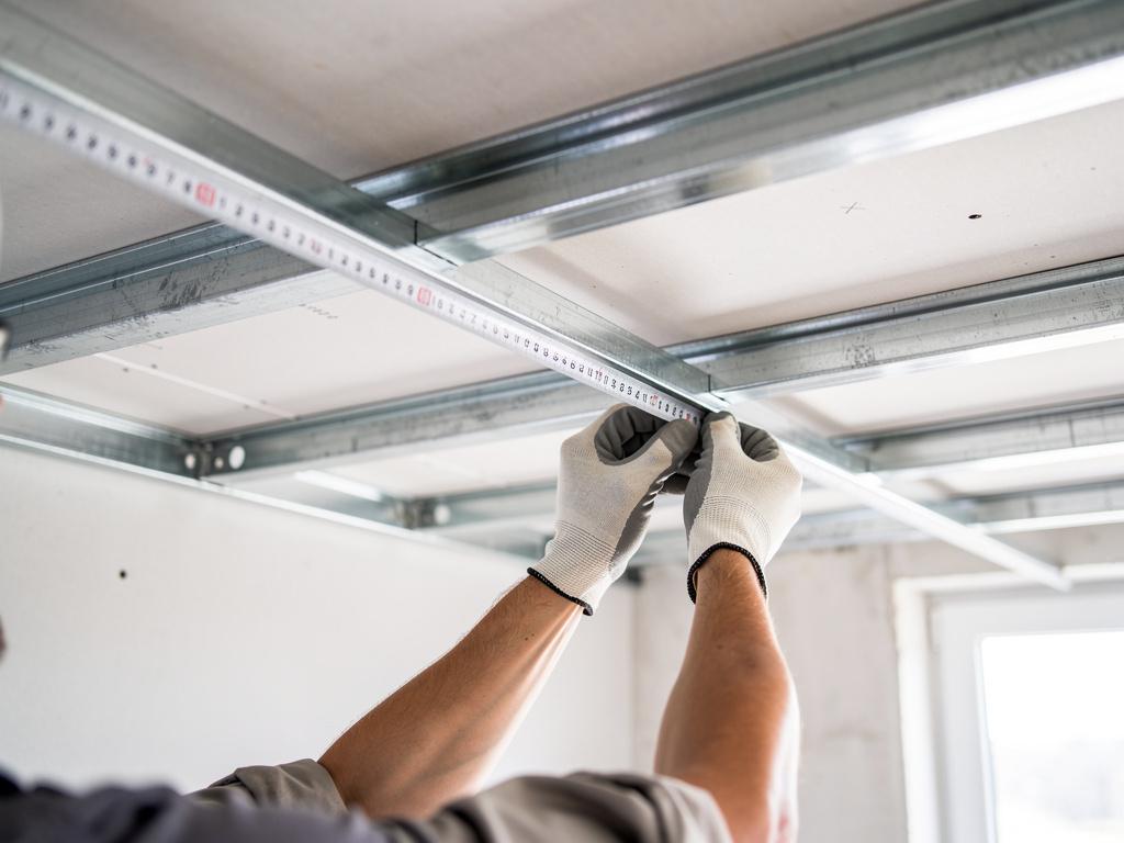 Mesure de l'entraxe entre fourrures plafond
