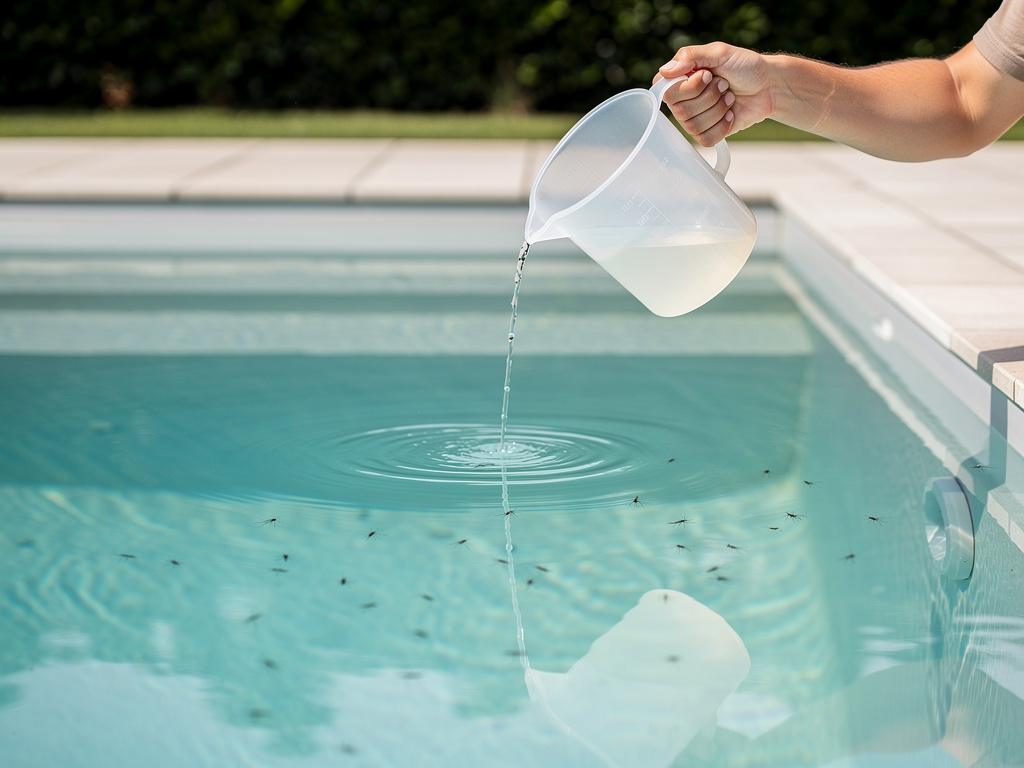 Traitement de l'eau de piscine contre les larves