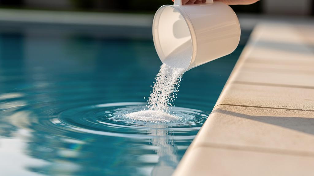 Ajout de pH minus dans une piscine