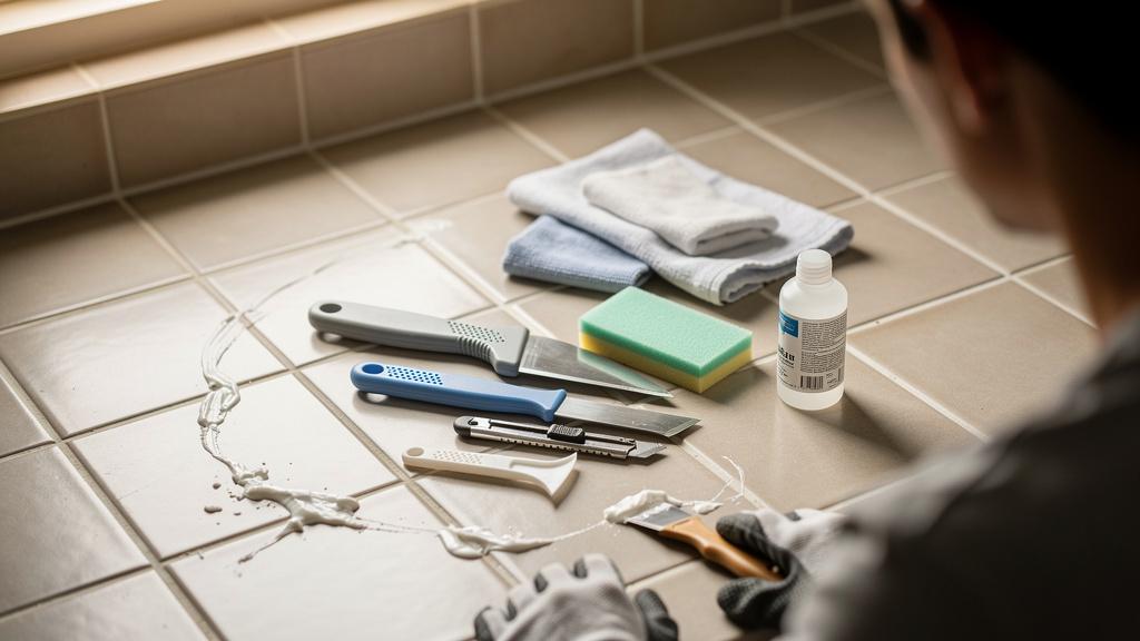 Outils pour retirer le silicone du carrelage