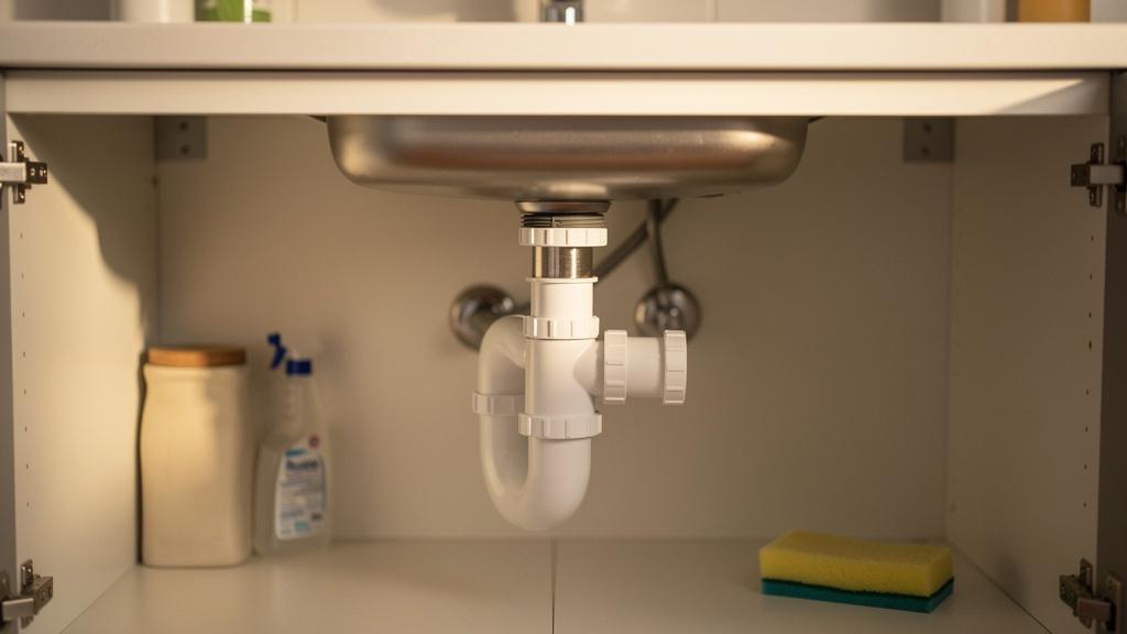 Siphon d'évier avec raccord latéral lave-vaisselle