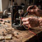 Cafetière expresso posée sur un plan de travail de cuisine