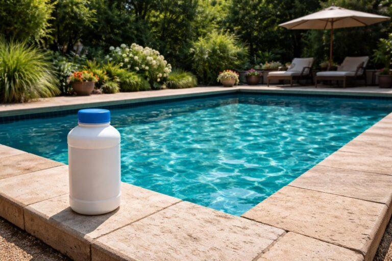 Traitement d'une piscine contre les larves de moustiques